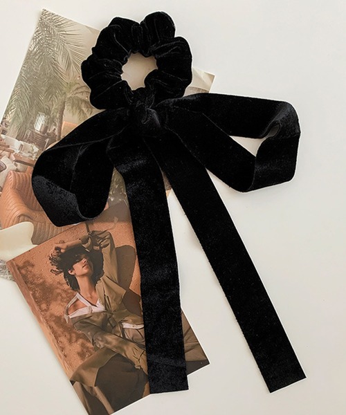 IRADOWL（アイラドール）の「ベロア素材リボンシュシュ（シュシュ・レディース・ブラック・FREE）」の4枚目の写真