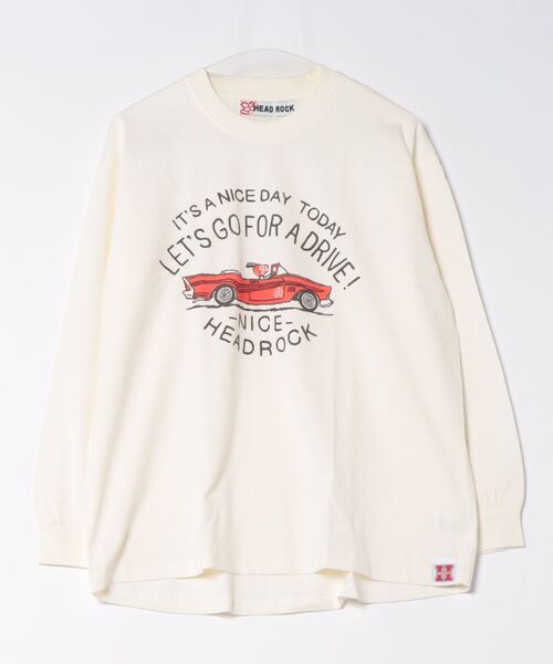 HEAD ROCK（ヘッドロック）の「HEADROCK/ヘッドロック 長袖オーバーサイズTシャツ（大人）（Tシャツ/カットソー・レディース・オフホワイト/杢グレー/スミクロ・160cm/170cm/180cm）」の2枚目の写真