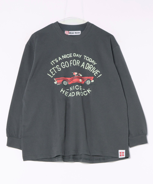 HEAD ROCK（ヘッドロック）の「HEADROCK/ヘッドロック 長袖オーバーサイズTシャツ（大人）（Tシャツ/カットソー・レディース・オフホワイト/杢グレー/スミクロ・160cm/170cm/180cm）」の3枚目の写真
