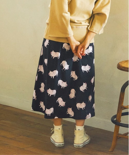 【セール】ブタ/レオパードゲッコー ウエストリブスカート W（スカート）｜go slow caravan（ゴースローキャラバン）