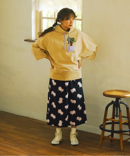 【セール】ブタ/レオパードゲッコー ウエストリブスカート W（スカート）｜go slow caravan（ゴースローキャラバン）