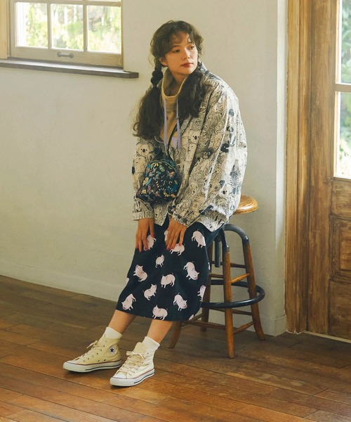 【セール】ブタ/レオパードゲッコー ウエストリブスカート W（スカート）｜go slow caravan（ゴースローキャラバン）