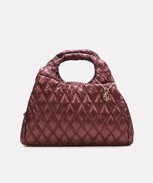 Bermosa(ベルモサ)の「【軽量】2WAY ロングショルダー付き キルティング ミニボストン(ハンドバッグ・レディース・シルバー/ブラック/ブロンズ/ボルドー・FREE)」の3枚目の写真