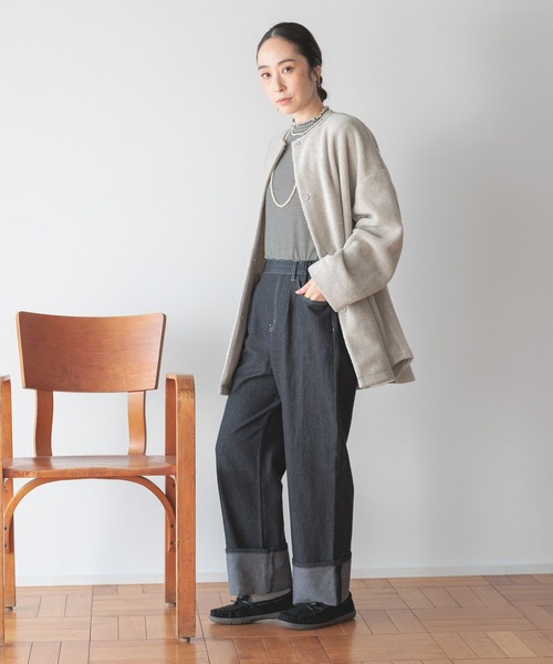 studio CLIP（スタディオクリップ）の「デニムライクパンツ[プチ・トールサイズあり]（デニムパンツ・レディース・ブラウン/ブラック/アイボリー・TF/PF/LARGE/MEDIUM）」の8枚目の写真