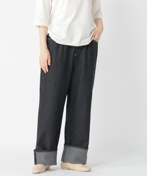 studio CLIP（スタディオクリップ）の「デニムライクパンツ[プチ・トールサイズあり]（デニムパンツ・レディース・ブラウン/ブラック/アイボリー・TF/PF/LARGE/MEDIUM）」の12枚目の写真