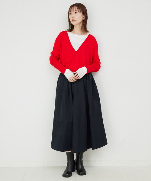 SLOBE IENA（スローブイエナ）の「《追加7》レイヤードスリーブロンTEE（Tシャツ/カットソー・レディース・ブラック系その他/アイボリー/ホワイト・FREE）」の15枚目の写真