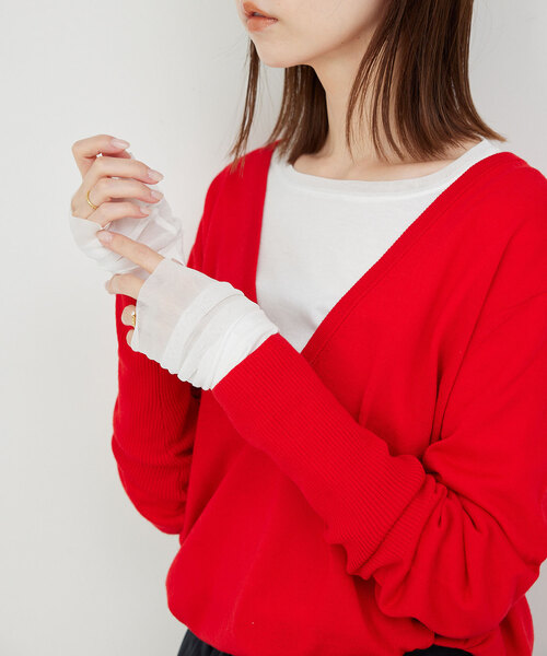 SLOBE IENA（スローブイエナ）の「《追加7》レイヤードスリーブロンTEE（Tシャツ/カットソー・レディース・ブラック系その他/アイボリー/ホワイト・FREE）」の18枚目の写真