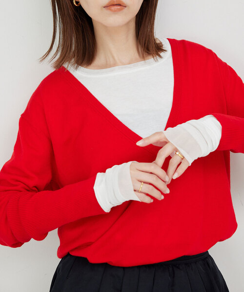 SLOBE IENA（スローブイエナ）の「《追加7》レイヤードスリーブロンTEE（Tシャツ/カットソー・レディース・ブラック系その他/アイボリー/ホワイト・FREE）」の19枚目の写真