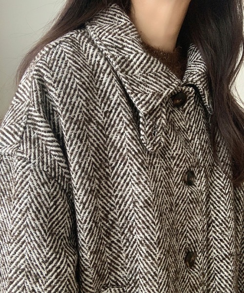 セール】ミックスヘリンボーンジャケット[高身長サイズMT有り]（ステン