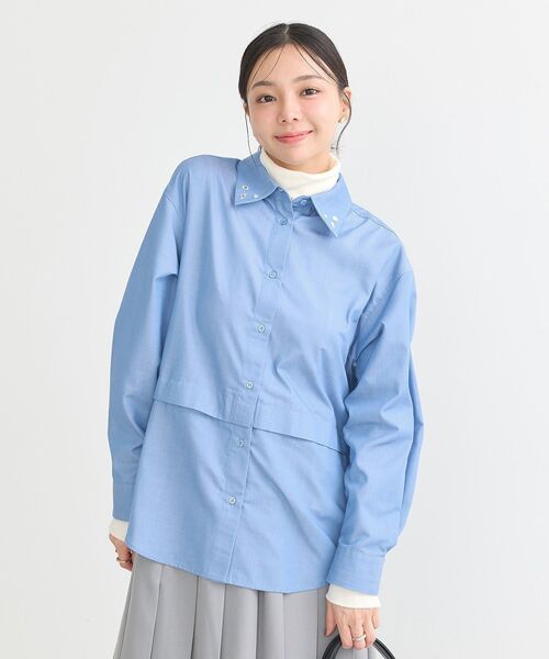 ブラウス シャツ レギュラーカラー2WAYシャツ レディース セール】2wayレングスレギュラーカラーシャツ（シャツ/ブラウス