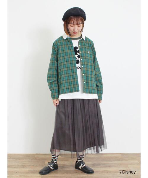 Samansa Mos2（サマンサ モスモス）の「【Disney】ミッキー&フレンズ/ラグランスリーブカットソー（Tシャツ/カットソー・レディース・オフホワイト/チャコールグレー/キナリ・F）」の8枚目の写真