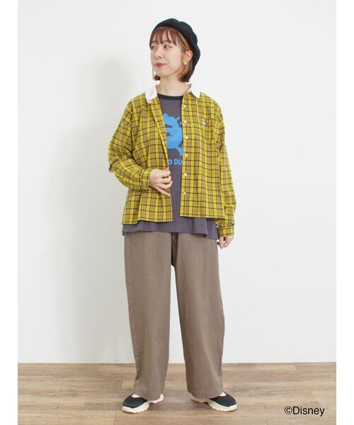 Samansa Mos2（サマンサ モスモス）の「【Disney】ミッキー&フレンズ/ラグランスリーブカットソー（Tシャツ/カットソー・レディース・オフホワイト/チャコールグレー/キナリ・F）」の11枚目の写真