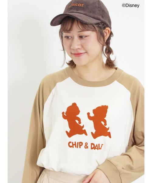 Samansa Mos2（サマンサ モスモス）の「【Disney】ミッキー&フレンズ/ラグランスリーブカットソー（Tシャツ/カットソー・レディース・オフホワイト/チャコールグレー/キナリ・F）」の12枚目の写真