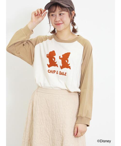 Samansa Mos2（サマンサ モスモス）の「【Disney】ミッキー&フレンズ/ラグランスリーブカットソー（Tシャツ/カットソー・レディース・オフホワイト/チャコールグレー/キナリ・F）」の13枚目の写真