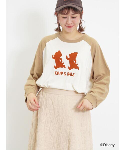 Samansa Mos2（サマンサ モスモス）の「【Disney】ミッキー&フレンズ/ラグランスリーブカットソー（Tシャツ/カットソー・レディース・オフホワイト/チャコールグレー/キナリ・F）」の14枚目の写真