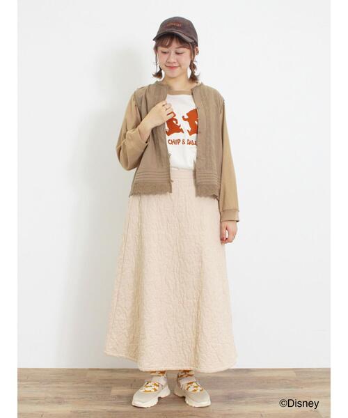 Samansa Mos2（サマンサ モスモス）の「【Disney】ミッキー&フレンズ/ラグランスリーブカットソー（Tシャツ/カットソー・レディース・オフホワイト/チャコールグレー/キナリ・F）」の15枚目の写真