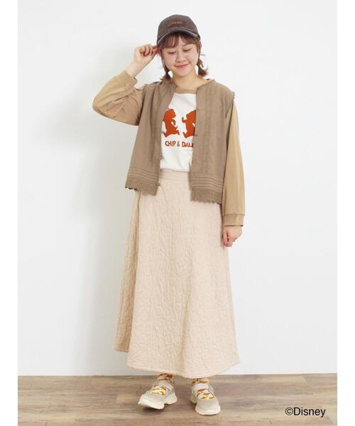 Samansa Mos2（サマンサ モスモス）の「【Disney】ミッキー&フレンズ/ラグランスリーブカットソー（Tシャツ/カットソー・レディース・オフホワイト/チャコールグレー/キナリ・F）」の16枚目の写真