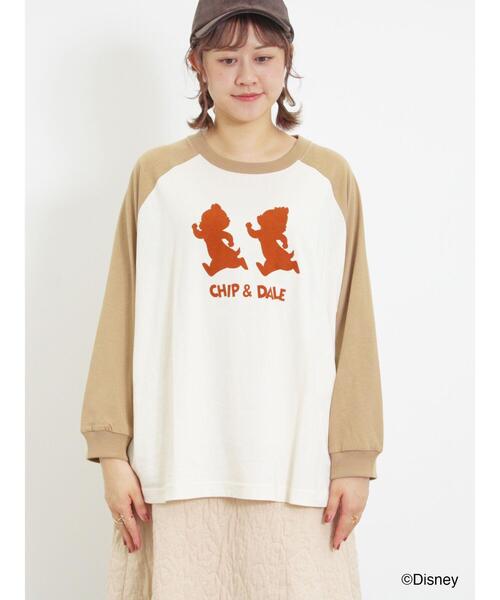 Samansa Mos2（サマンサ モスモス）の「【Disney】ミッキー&フレンズ/ラグランスリーブカットソー（Tシャツ/カットソー・レディース・オフホワイト/チャコールグレー/キナリ・F）」の17枚目の写真