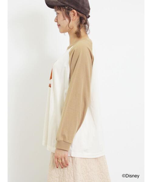Samansa Mos2（サマンサ モスモス）の「【Disney】ミッキー&フレンズ/ラグランスリーブカットソー（Tシャツ/カットソー・レディース・オフホワイト/チャコールグレー/キナリ・F）」の18枚目の写真