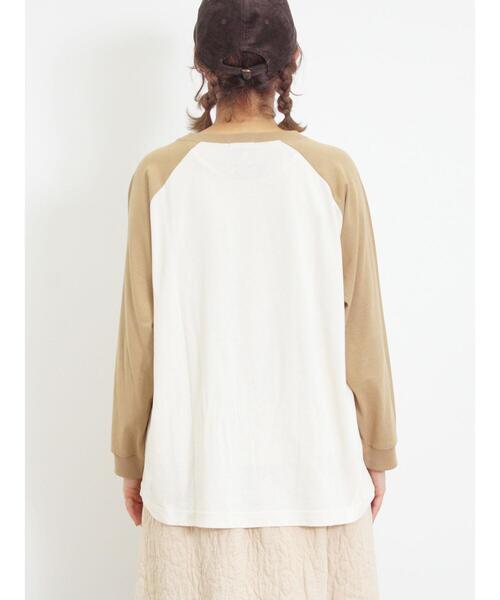 Samansa Mos2（サマンサ モスモス）の「【Disney】ミッキー&フレンズ/ラグランスリーブカットソー（Tシャツ/カットソー・レディース・オフホワイト/チャコールグレー/キナリ・F）」の19枚目の写真