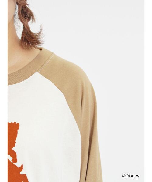 Samansa Mos2（サマンサ モスモス）の「【Disney】ミッキー&フレンズ/ラグランスリーブカットソー（Tシャツ/カットソー・レディース・オフホワイト/チャコールグレー/キナリ・F）」の21枚目の写真