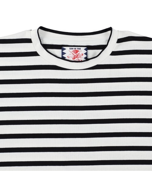 SON OF THE CHEESE(サノバチーズ)の「【SON OF THE CHEESE(サノバチーズ)】Odd Border TEE(Tシャツ/カットソー・メンズ・ネイビー系/ホワイト・LARGE/MEDIUM/X-LARGE)」の3枚目の写真