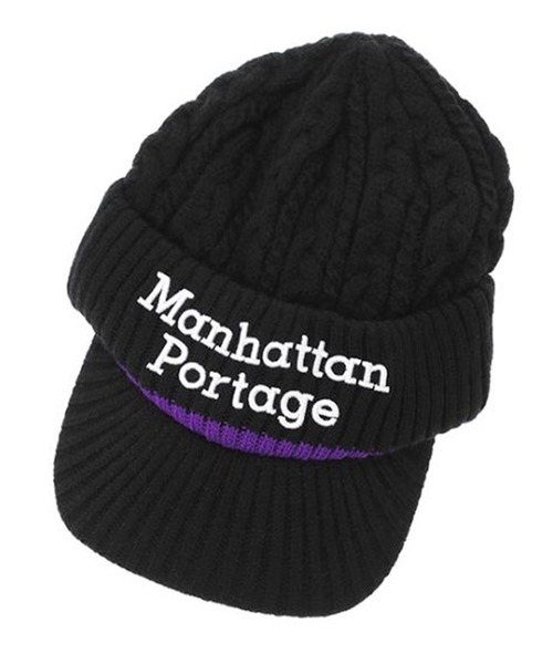 Manhattan Portage（マンハッタンポーテージ）の「Manhattan Portage/マンハッタンポーテージ ビーニー OSLO KNIT CAP MP286（ニットキャップ/ビーニー・メンズ・ブラック/ホワイト・FREE）」の2枚目の写真