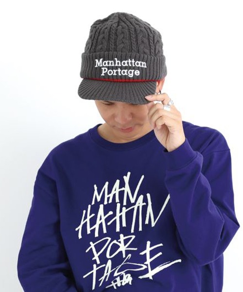 Manhattan Portage（マンハッタンポーテージ）の「Manhattan Portage/マンハッタンポーテージ ビーニー OSLO KNIT CAP MP286（ニットキャップ/ビーニー・メンズ・ブラック/ホワイト・FREE）」の9枚目の写真
