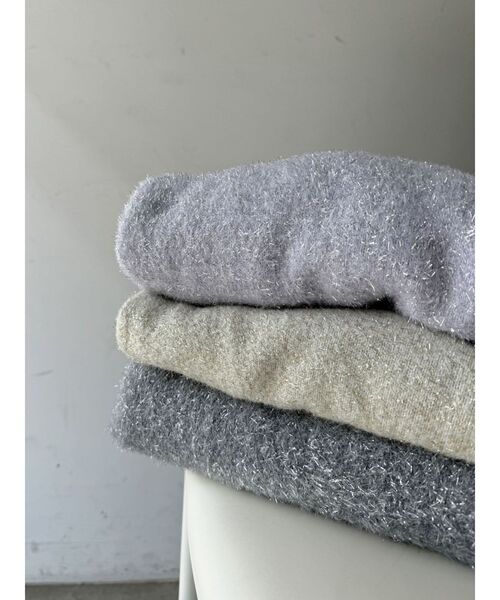 CALNAMUR（カルナムール）の「SPARKLE SHAGGY KNIT/スパークルシャギーニット（ニット/セーター・レディース・ラベンダー/シルバー/ゴールド・FREE）」の4枚目の写真