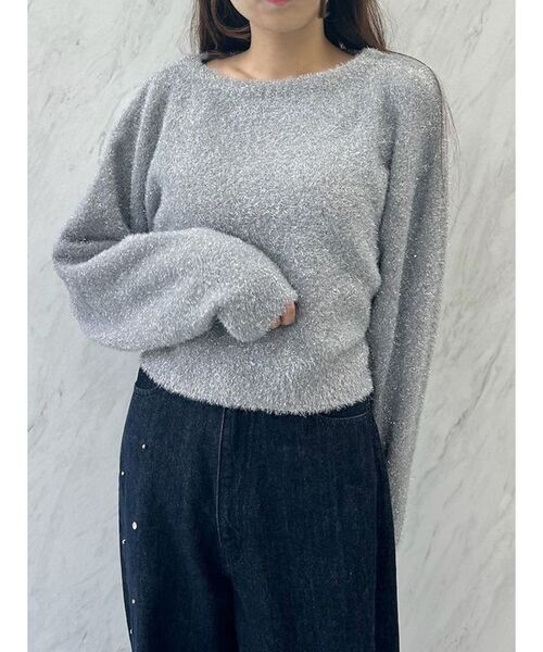 CALNAMUR（カルナムール）の「SPARKLE SHAGGY KNIT/スパークルシャギーニット（ニット/セーター・レディース・ラベンダー/シルバー/ゴールド・FREE）」の5枚目の写真