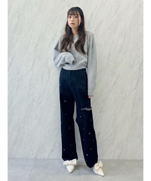 CALNAMUR（カルナムール）の「SPARKLE SHAGGY KNIT/スパークルシャギーニット（ニット/セーター・レディース・ラベンダー/シルバー/ゴールド・FREE）」の7枚目の写真