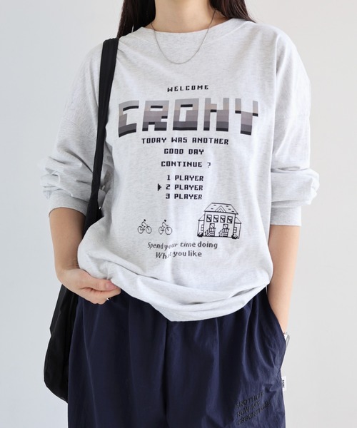 ANME（アンメ）の「CRONYロゴプリント長袖Tシャツ（Tシャツ/カットソー・レディース・グレー系その他/ブラック系その他2/ブラック系その他/グレー系その他2・M/L）」の3枚目の写真