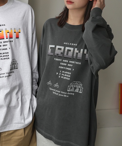 ANME（アンメ）の「CRONYロゴプリント長袖Tシャツ（Tシャツ/カットソー・レディース・グレー系その他/ブラック系その他2/ブラック系その他/グレー系その他2・M/L）」の18枚目の写真