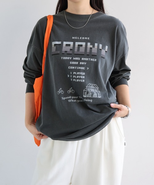 ANME（アンメ）の「CRONYロゴプリント長袖Tシャツ（Tシャツ/カットソー・レディース・グレー系その他/ブラック系その他2/ブラック系その他/グレー系その他2・M/L）」の11枚目の写真