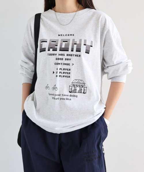 ANME（アンメ）の「CRONYロゴプリント長袖Tシャツ（Tシャツ/カットソー・レディース・グレー系その他/ブラック系その他2/ブラック系その他/グレー系その他2・M/L）」の13枚目の写真