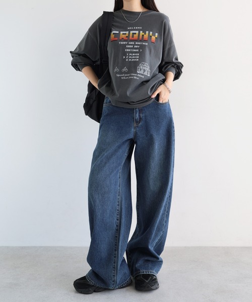 ANME（アンメ）の「CRONYロゴプリント長袖Tシャツ（Tシャツ/カットソー・レディース・グレー系その他/ブラック系その他2/ブラック系その他/グレー系その他2・M/L）」の17枚目の写真