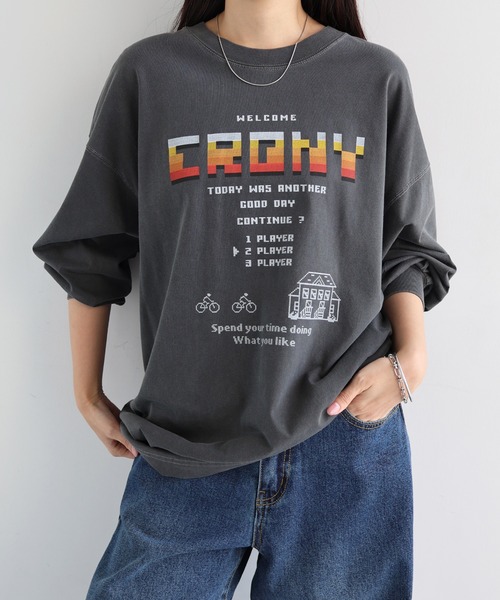 ANME（アンメ）の「CRONYロゴプリント長袖Tシャツ（Tシャツ/カットソー・レディース・グレー系その他/ブラック系その他2/ブラック系その他/グレー系その他2・M/L）」の16枚目の写真