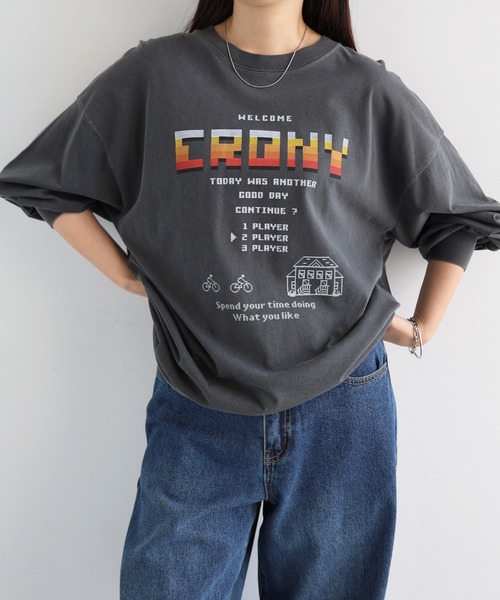 ANME（アンメ）の「CRONYロゴプリント長袖Tシャツ（Tシャツ/カットソー・レディース・グレー系その他/ブラック系その他2/ブラック系その他/グレー系その他2・M/L）」の15枚目の写真