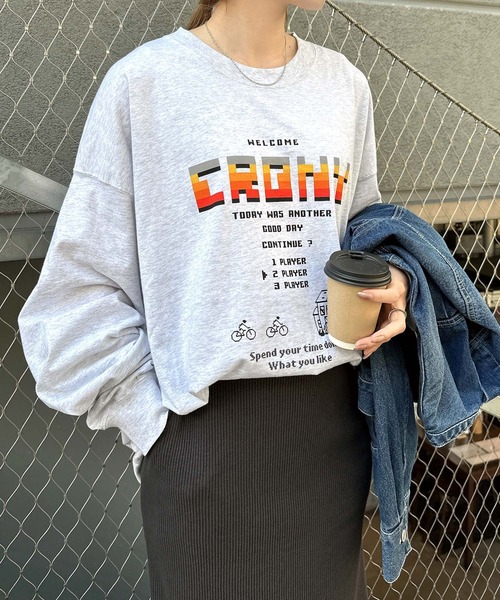 ANME（アンメ）の「CRONYロゴプリント長袖Tシャツ（Tシャツ/カットソー・レディース・グレー系その他/ブラック系その他2/ブラック系その他/グレー系その他2・M/L）」の19枚目の写真