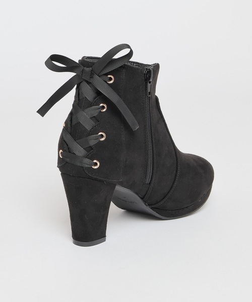 Honeys(ハニーズ)の「バックレースアップブーツ(ブーツ・レディース・チャコール/アイボリー/ブラック・S/M/L/LL)」の8枚目の写真