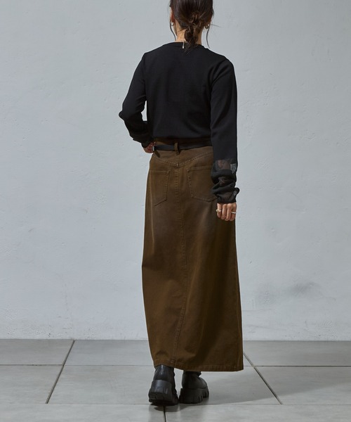 COLONY 2139(コロニートゥーワンスリーナイン)の「袖先シアークルーニット(ニット/セーター・レディース・ブラック/グレイッシュベージュ/オリーブ/オフホワイト/ネイビー・FREE)」の19枚目の写真