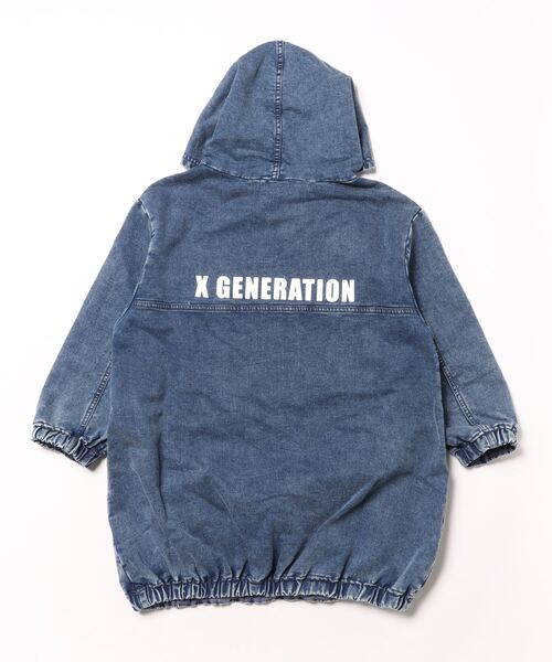 X-girl Stages（エックスガールステージス）の「ピグメントパーカワンピース（ワンピース・キッズ・ピンク/ブルー・130cm/120cm/110cm/100cm/90cm/140cm）」の3枚目の写真