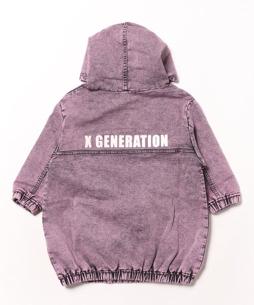 X-girl Stages（エックスガールステージス）の「ピグメントパーカワンピース（ワンピース・キッズ・ピンク/ブルー・130cm/120cm/110cm/100cm/90cm/140cm）」の4枚目の写真