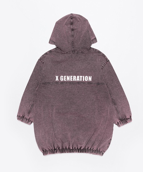 X-girl Stages（エックスガールステージス）の「ピグメントパーカワンピース（ワンピース・キッズ・ピンク/ブルー・130cm/120cm/110cm/100cm/90cm/140cm）」の9枚目の写真