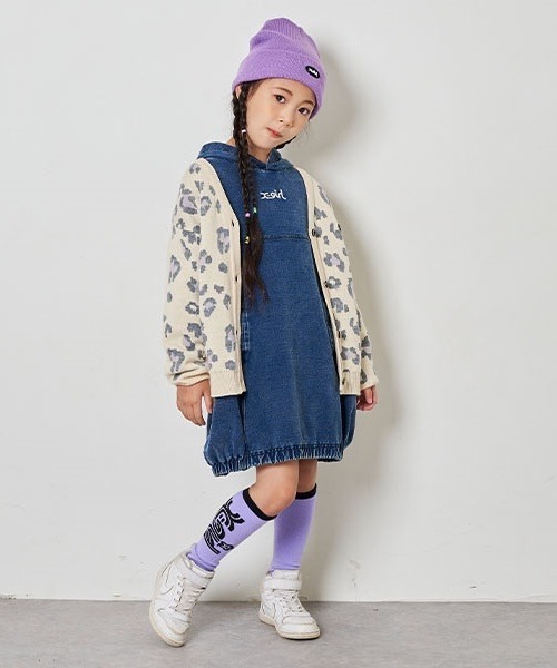 X-girl Stages（エックスガールステージス）の「ピグメントパーカワンピース（ワンピース・キッズ・ピンク/ブルー・130cm/120cm/110cm/100cm/90cm/140cm）」の17枚目の写真