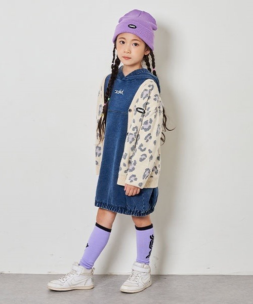 X-girl Stages（エックスガールステージス）の「ピグメントパーカワンピース（ワンピース・キッズ・ピンク/ブルー・130cm/120cm/110cm/100cm/90cm/140cm）」の5枚目の写真