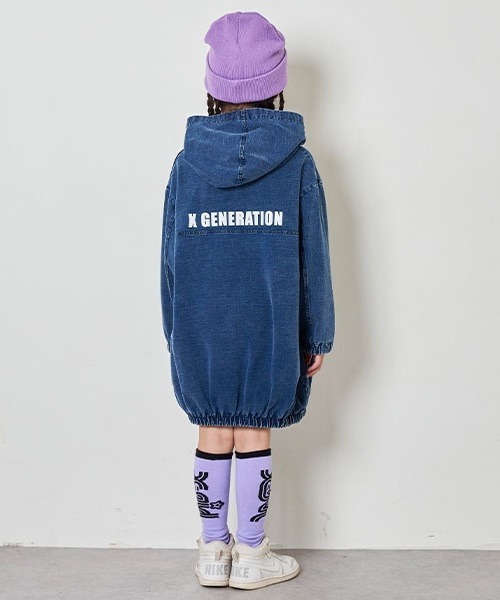 X-girl Stages（エックスガールステージス）の「ピグメントパーカワンピース（ワンピース・キッズ・ピンク/ブルー・130cm/120cm/110cm/100cm/90cm/140cm）」の15枚目の写真