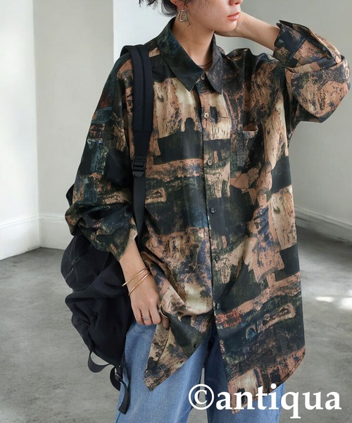 antiqua(アンティカ)の「ヴィンテージ柄シャツ(シャツ/ブラウス・レディース・マルチ・ONESIZE)」の2枚目の写真