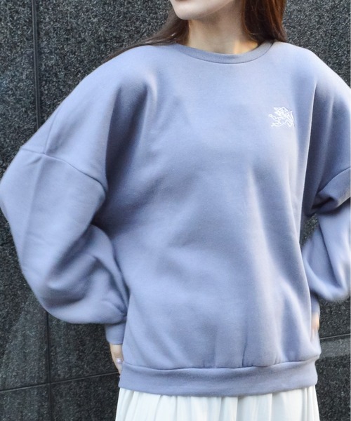 spiritoso(スピリトーゾ)の「【spiritoso】裏起毛エンジェル刺繍プルオーバー (CP)(スウェット・レディース・チャコール/パープル系その他/ブルーグレー/アイボリー・MEDIUM)」の12枚目の写真
