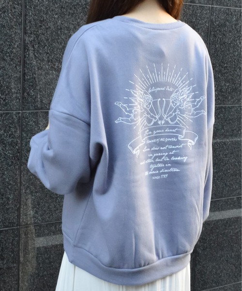 spiritoso(スピリトーゾ)の「【spiritoso】裏起毛エンジェル刺繍プルオーバー (CP)(スウェット・レディース・チャコール/パープル系その他/ブルーグレー/アイボリー・MEDIUM)」の14枚目の写真